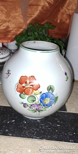 A large Herend vase with a glaze defect. Size: