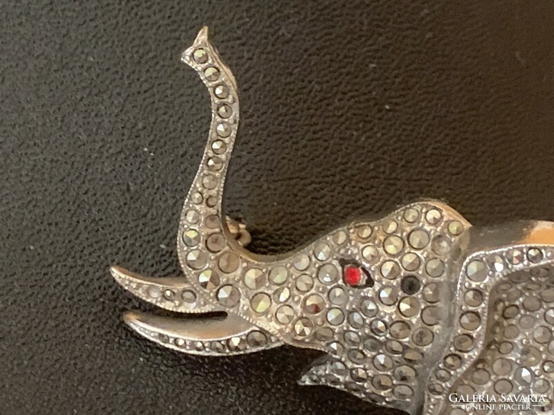 Elephant brooch with marcasite
