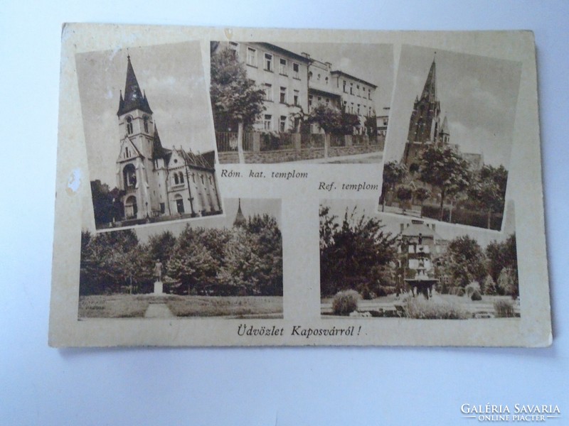 D199642 old postcard - Kaposvár - 1945 inflationary - checked by Michael