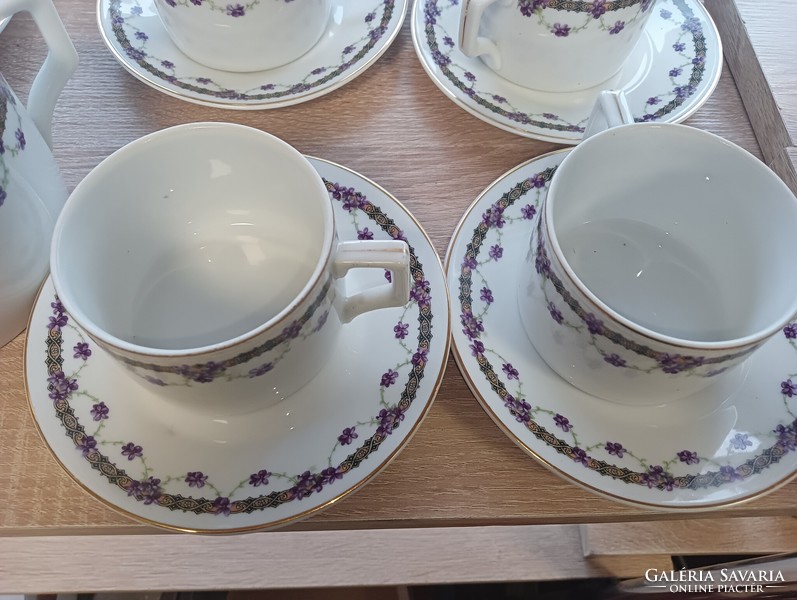 Zsolnay violet tea set for 6 people
