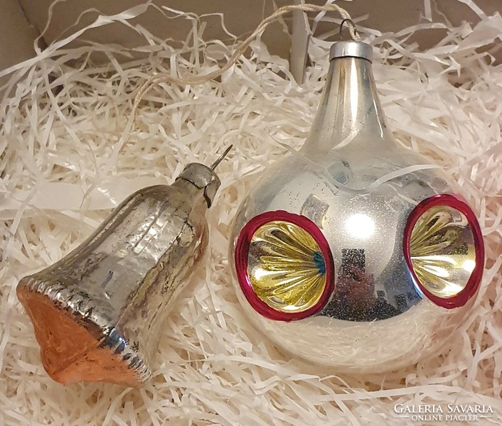 Christmas tree decoration - retro reflex sphere with bell