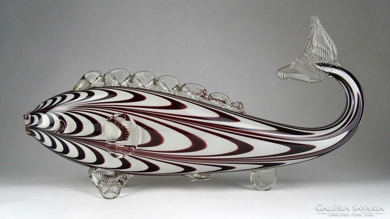 1P862 mid century Murano style huge glass decorative fish 39 cm