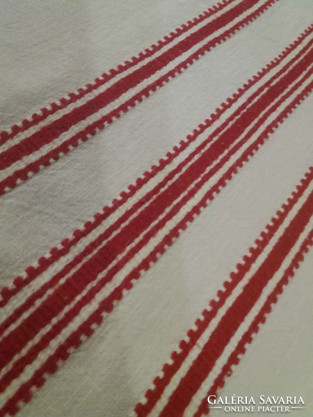 Old, home-woven linen tablecloth, 2 pcs, 105x58
