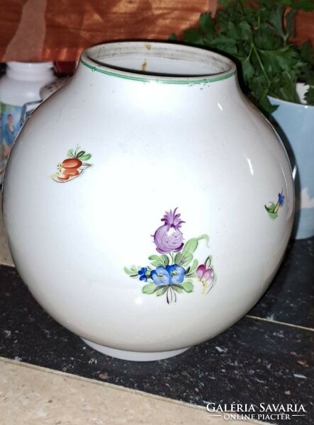 A large Herend vase with a glaze defect. Size: