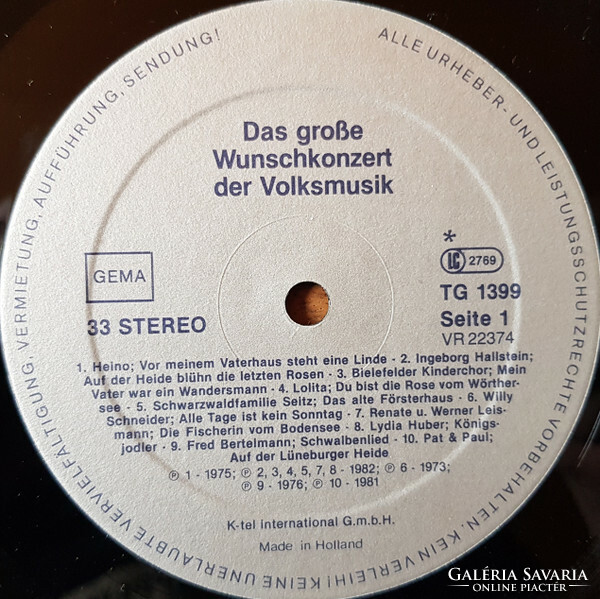 Various - Das Große Wunschkonzert Der Volksmusik (LP, Comp)