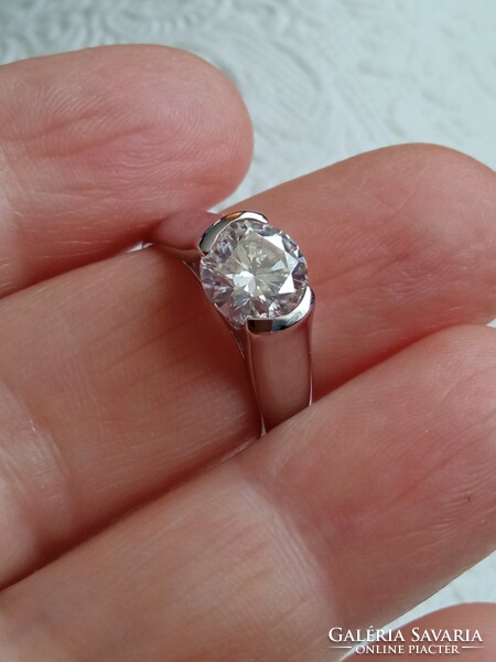 Moissanite diamond 2 ct 925 silver ring 57