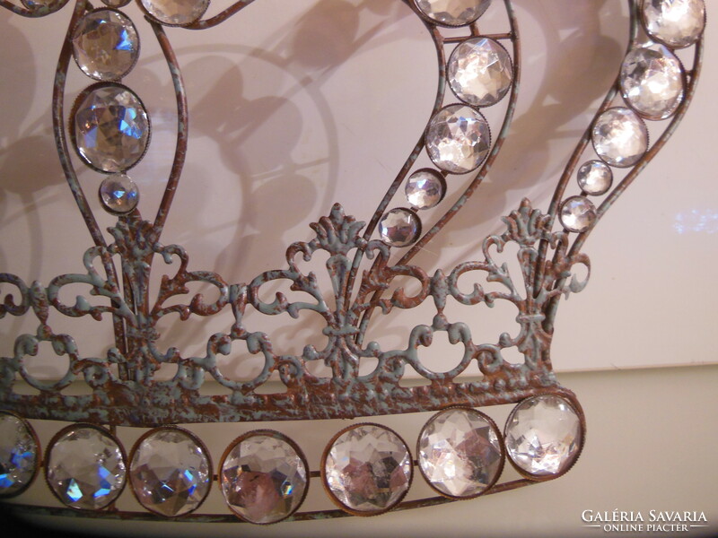 Crown - new - metal - 36 x 25 x - 6 cm - vintage - lace effect - rhinestone