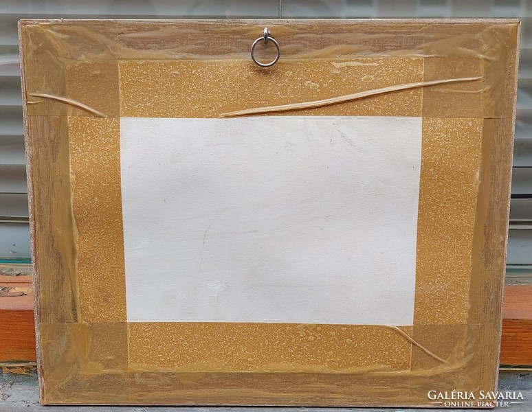 Glazed gold-wood picture frame, internal size 18x22 cm
