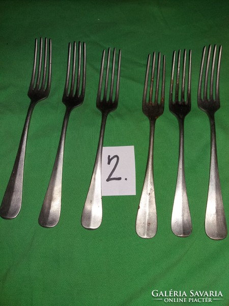 Antique silver-plated alpaca fork set of 6 in one cutlery according to the pictures 2.