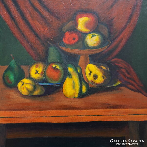 Acrylic copy of Orbán's Still Life with Fruits painting