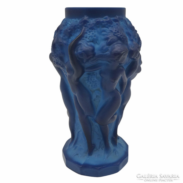 Desna kék üveg váza -női alakok II. M00992