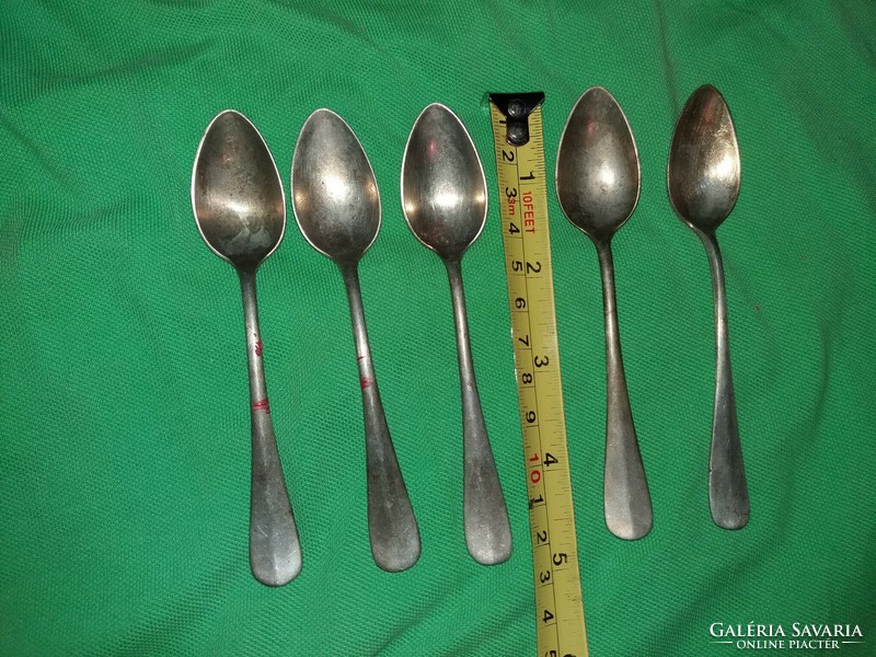 Antique silver-plated alpaca tea spoon set of 5 in one cutlery according to the pictures 16.