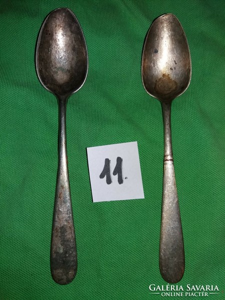 Antique silver-plated alpaca spoon set of 2 - cutlery in one, according to the pictures 11.