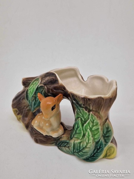 Hornsea English porcelain small vase with deer 8cm