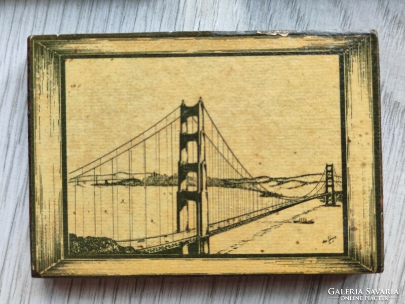 3 miniature graphics on wooden board San Francisco