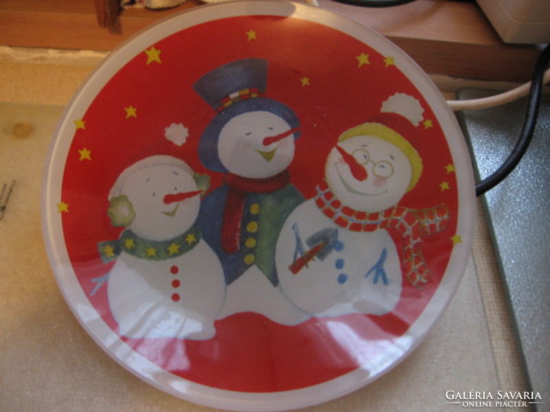 Retro snowman glass bowl