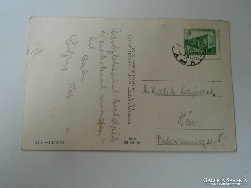 D199670 Szombathely main square old postcard 1955 mihalik lajosné vác