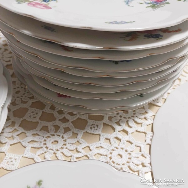 Pieces of Mz Czechoslovak porcelain, Altrohlau pink, beautiful floral tableware for replacement