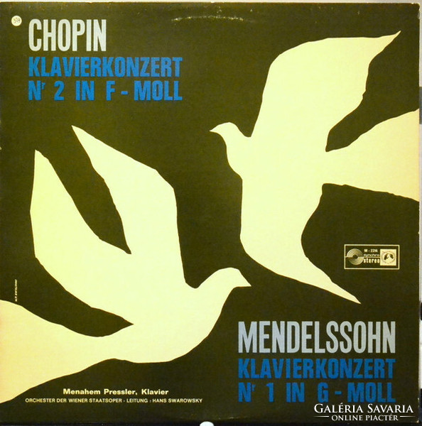 Chopin, mendelssohn-bartholdy, pressler - clavier concerto no.2 in F minor/ clavier concerto no.1 in G minor (lp