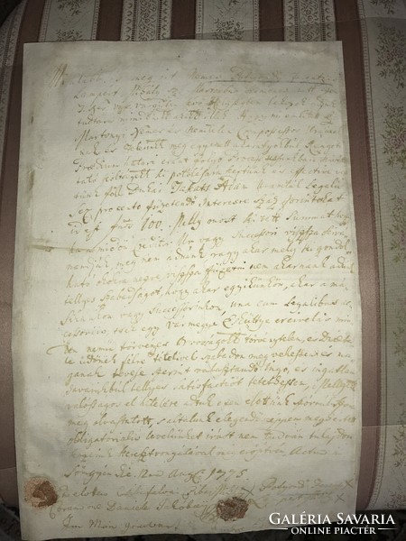 Letter of (cleared) debt from 1775 of Ferenc Martonyi and Mihály Lampert of Potyondi