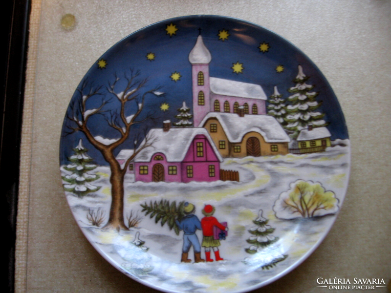 Retro AK Kaiser porcelán karácsonyi tányér 3. motívum.