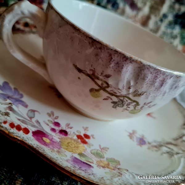 Antique faience bonn tea cup and saucer