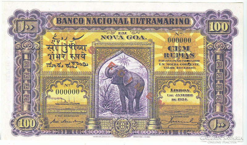 Portugál India 100 rupia MINTADARAB 1924 REPLIKA