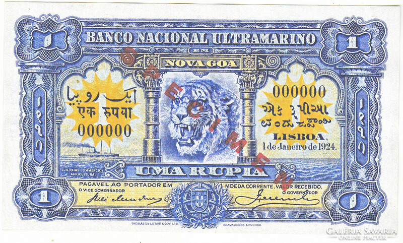 Portugál India 1 rupia MINTADARAB 1924 REPLIKA