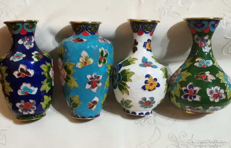 For Liliom777! Handcrafted enamel vase. / Cloisonne vase / 4 pieces in one