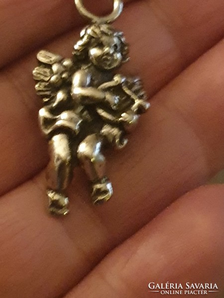 Solid silver angel pendant
