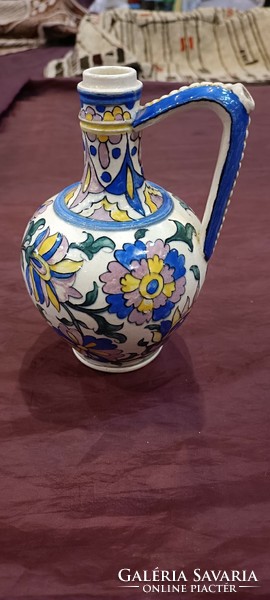 Antique károly fischer tata dîszó jar with hand-painted historicism