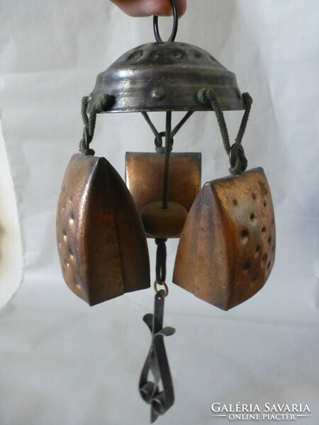 Antique red copper shop bell