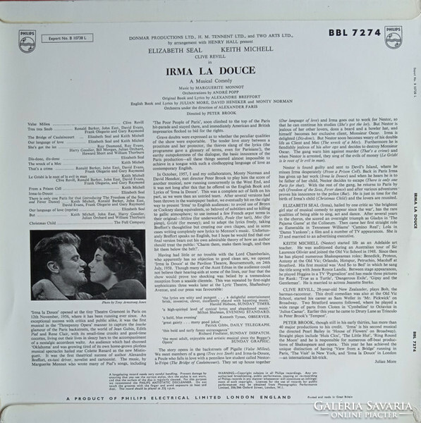 Marguerite Monnot - Elizabeth Seal, Keith Michell, Clive Revill - Irma La Douce (LP, Album, Mono)