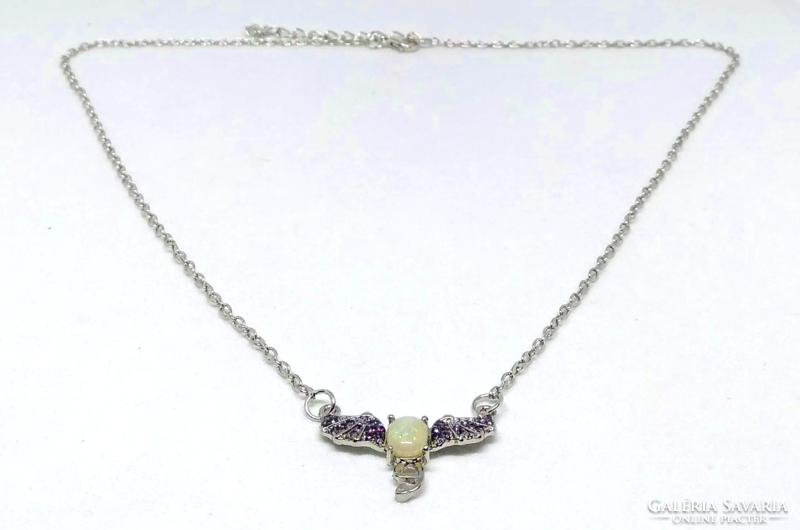 Silver-plated bat pendant necklace 231