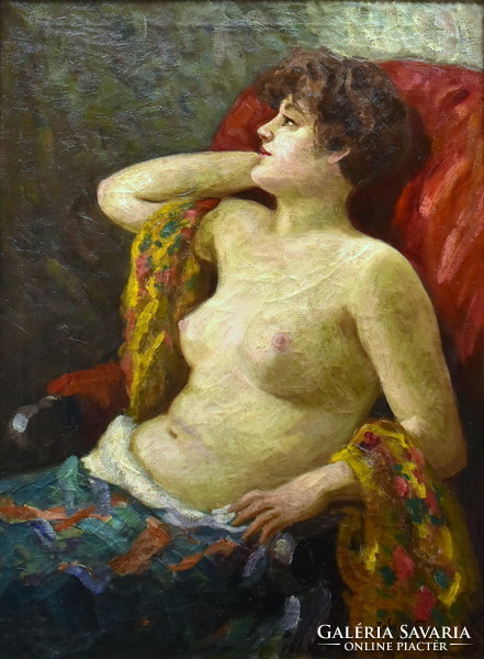 Géza Záhonyi (1889 - ?) Daydreaming Nude 1925