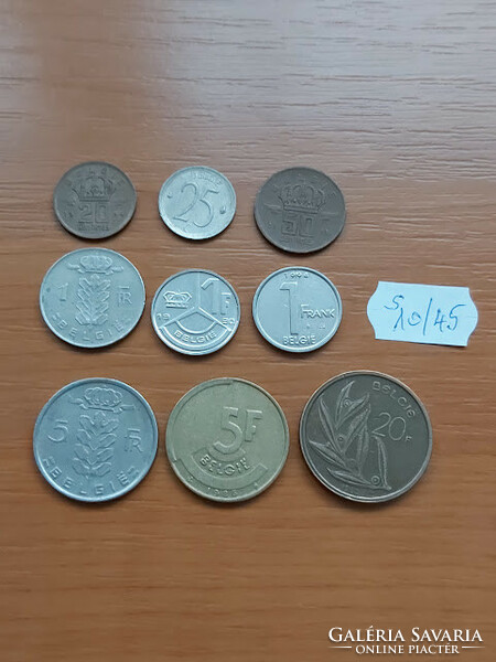 Belgium belgie 9 pieces 20 centimes - 20 francs s10/45