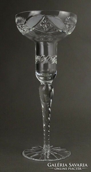 1P552 polished crystal candle holder 21 cm