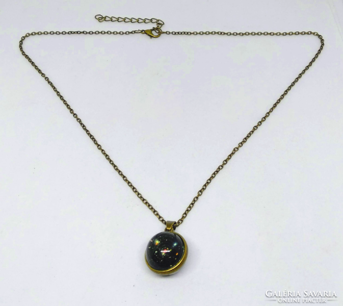 Bronze colored solar system sphere pendant necklace k02