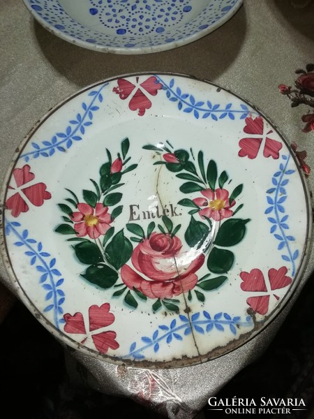 Dávid csillagos festett Antik tányér gyűjteményből repedt 53 13.