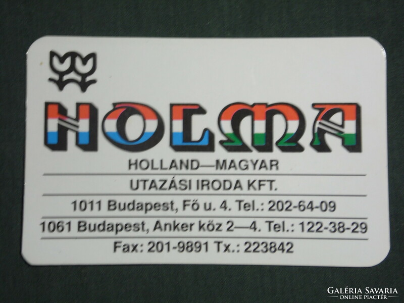 Card calendar, Holma Dutch Hungarian travel agency, Budapest, 1992, (3)
