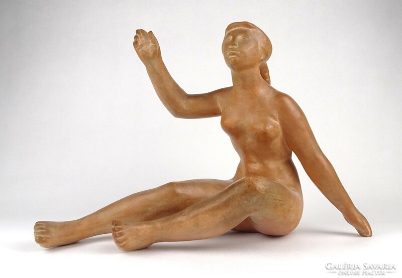 1P554 Kucs Béla : Terrakotta női akt szobor 36 cm
