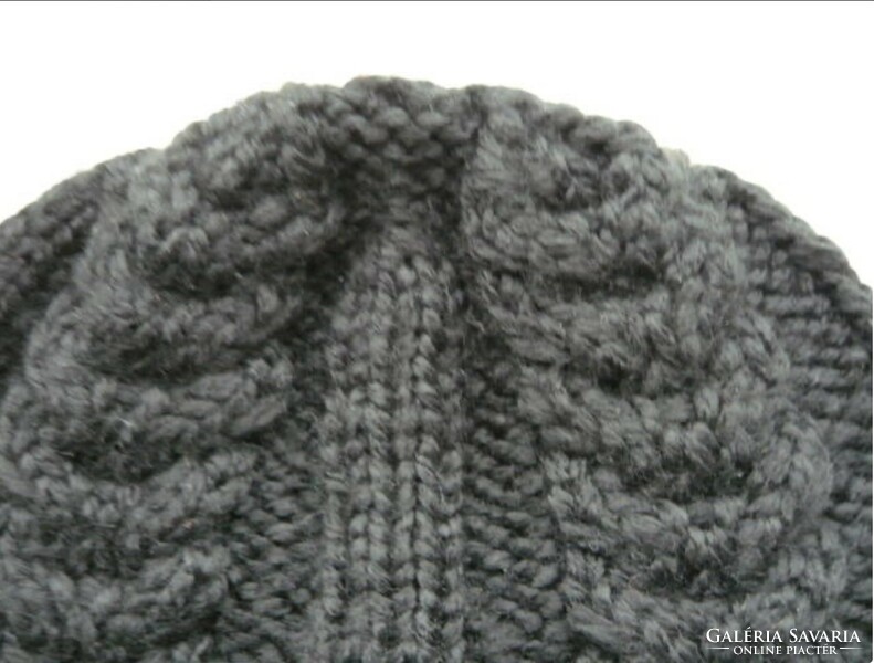 Hand-knitted, unique black men's hat new