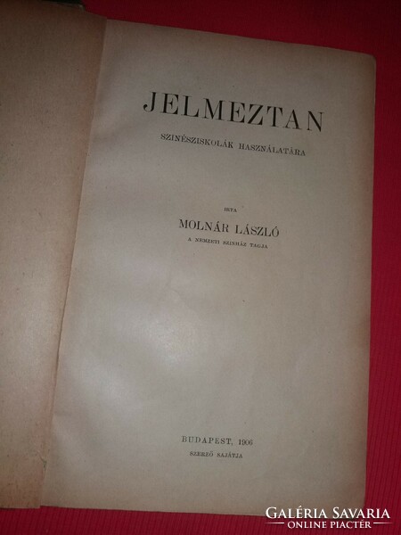 1906 .László Molnár. Costume design. Acting schools use antique textbook in their own edition