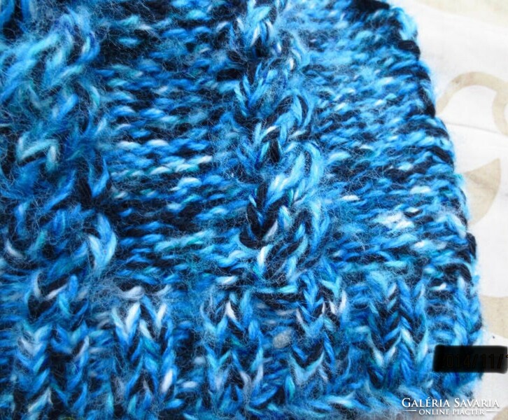 Hand-knitted, unique men's hat turquoise new