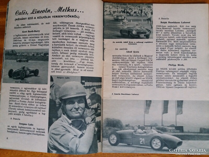 1962. Ferihegyi nemzetközi gyorsasági autóverseny programfüzet Szakito felhasználónak