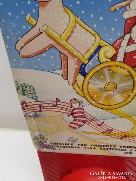 Karácsonyi zenélő Mikulás, rénszarvassal, retró taiwani ritkaság