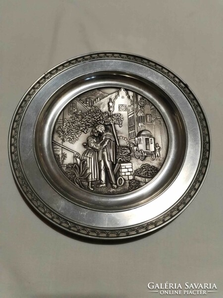 Sks zinn 95% pewter decorative plate wall plate 23 cm