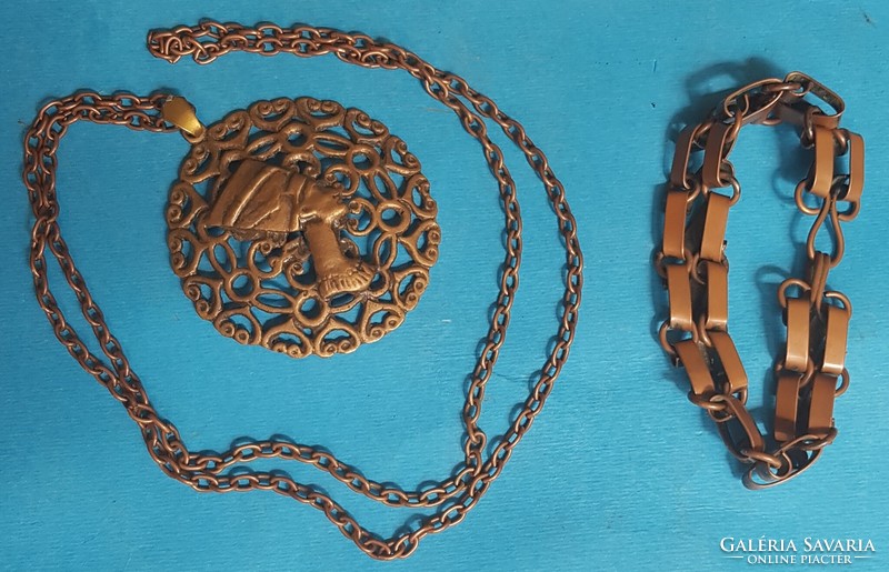 Bizsu bracelet pendant necklace made of copper