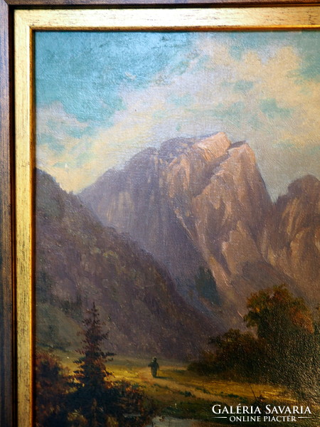 Ismeretlen festő: 19. századi alpesi tájkép
