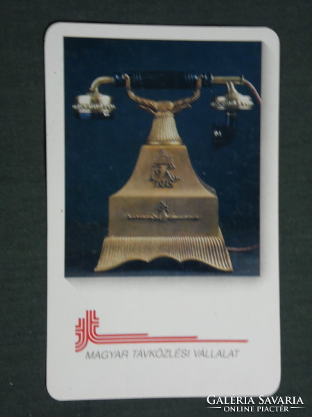 Kártyanaptár, MATÁV távközlés Rt. Pécs, antik telefon, 1992,   (3)